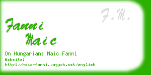 fanni maic business card